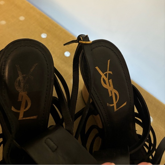 Yves Saint Laurent wedge sandals -Black - Picture 7 of 12